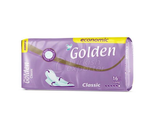 Golden Sanitary Napkins pack for wholesale and international export
