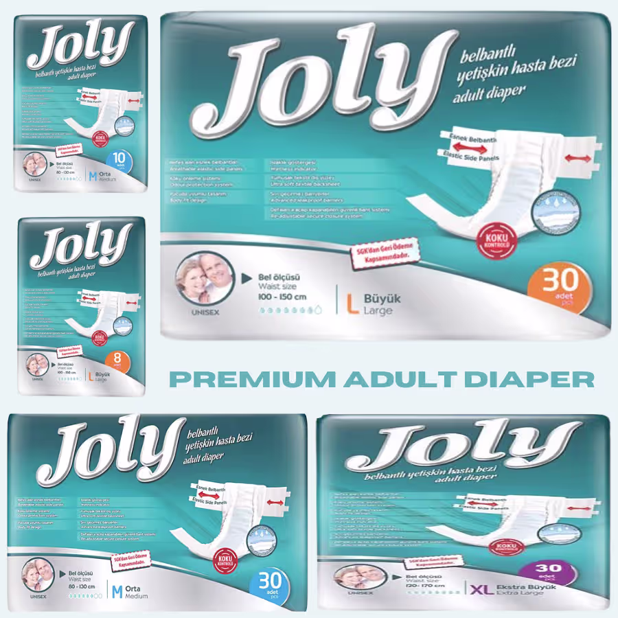 Joly adult diapers range - heavy absorbency wholesale from Turkey