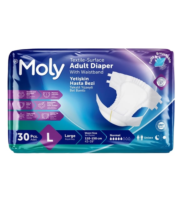 Moly Adult Diapers pack for wholesale and export