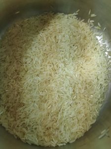 Raw basmati rice grains