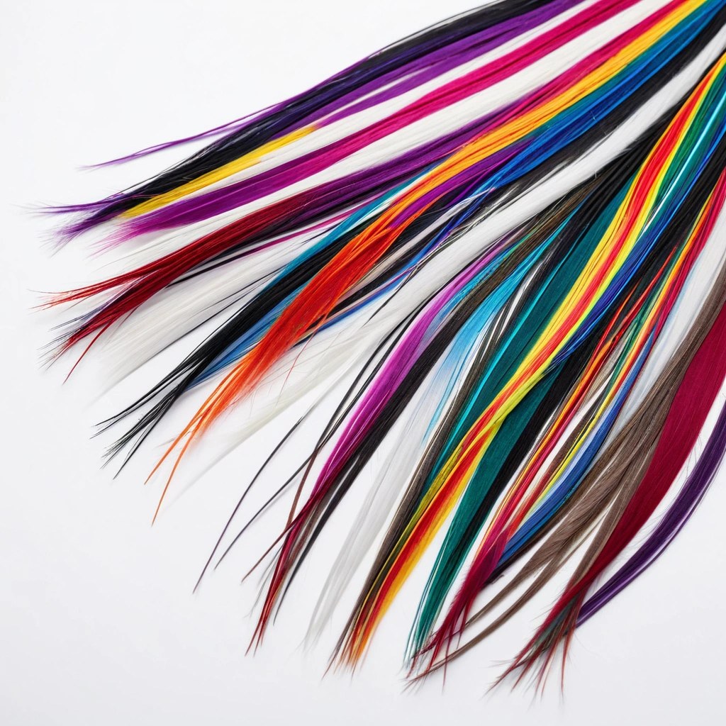 Synthetic Feather Hair Extensions Colourful Wholesale pack for wholesale and international export